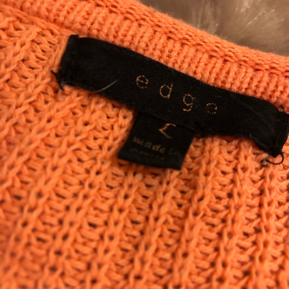 Edge Color Block Cropped Sweater L - Picture 3 of 3